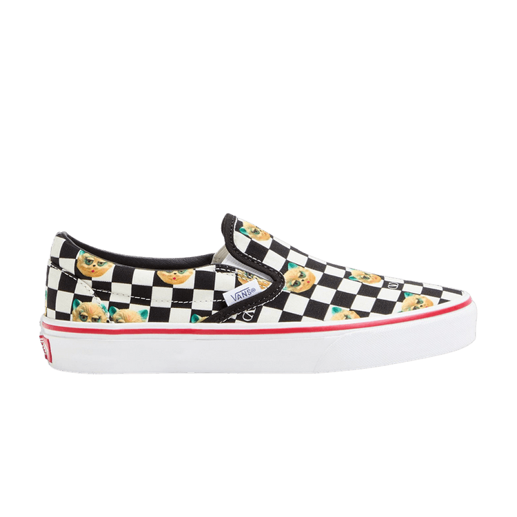 Valentino Garavani x Vans Classic Slip-On Checkerboard 'Le Chat de la Maison' — Checkerboard/Black/Yellow