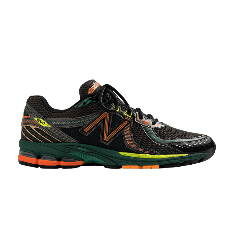 Aimé Leon Dore x New Balance 860v2 'Black Green Orange' — Black