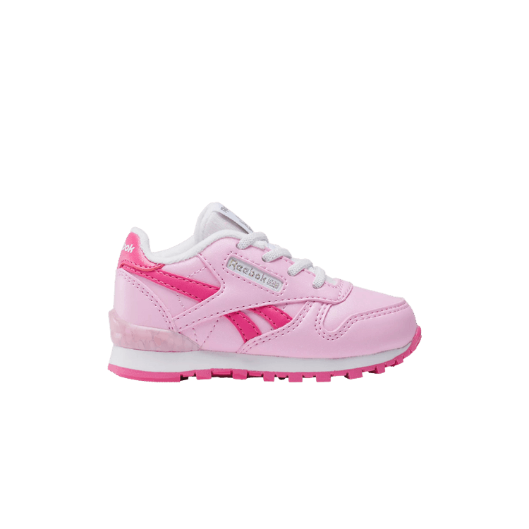 Reebok Classic Leather Step 'n' Flash Elastic Lace Toddler 'Astro Rose Bold Pink' — Astro Rose/Bold Pink/White