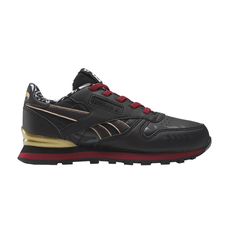 Hot Wheels x Reebok Classic Leather Step 'n' Flash Little Kid 'Twin Mill' — Black/Coal/Red