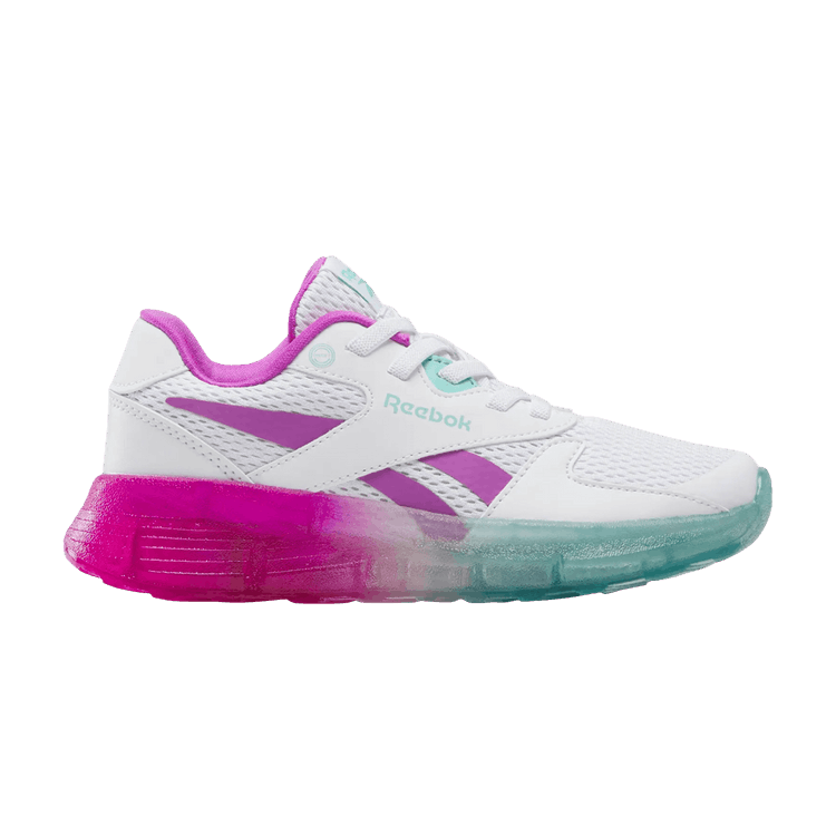 Reebok Zig N' Glow 2 Elastic Lace Little Kid 'White Aqua Purple Rave' — Footwear White/Ai Aqua/Purple Rave
