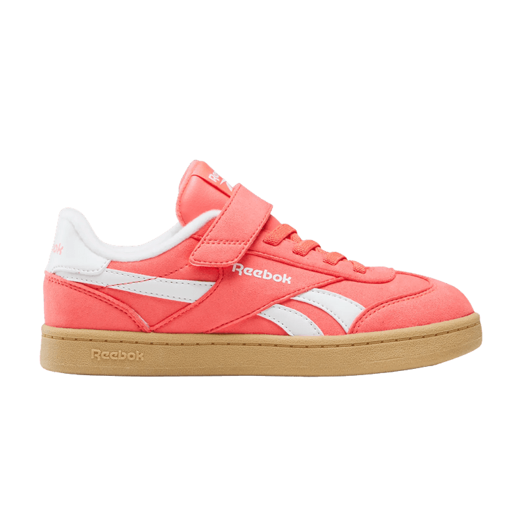 Reebok Smash Edge Elastic Lace & Top Strap Little Kid 'Sunset Coral' — Sunset Coral/Electric Amber/Gum