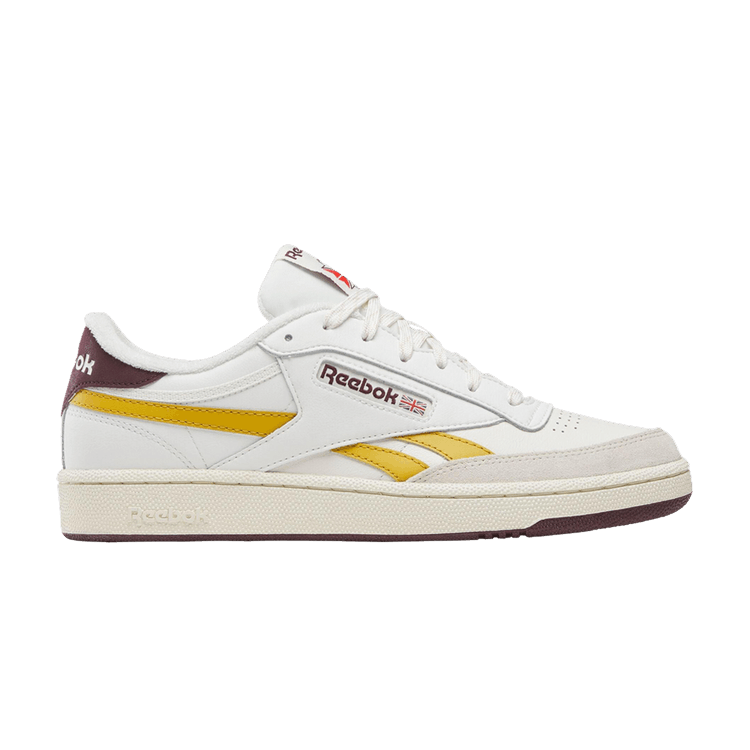 Reebok Club C Revenge 'Chalk Grit Gold Cherry' — Chalk/Grit Gold/Black Cherry