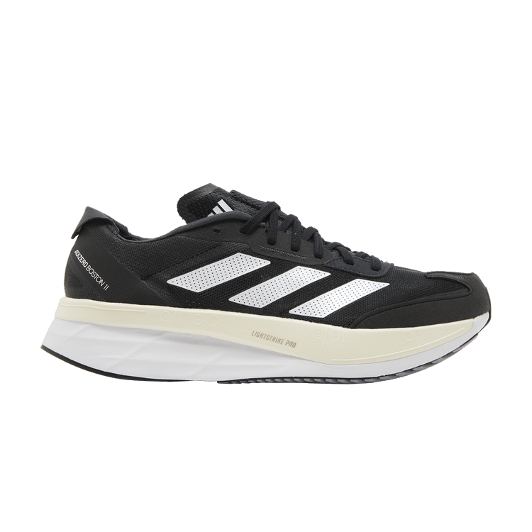 Adidas Adizero Boston 11 Wide 'Black White Carbon' — Core Black/Cloud White/Carbon