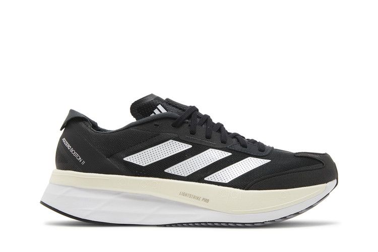 Adidas Adizero Boston 11 Wide 'Black White Carbon' — Core Black/Cloud White/Carbon