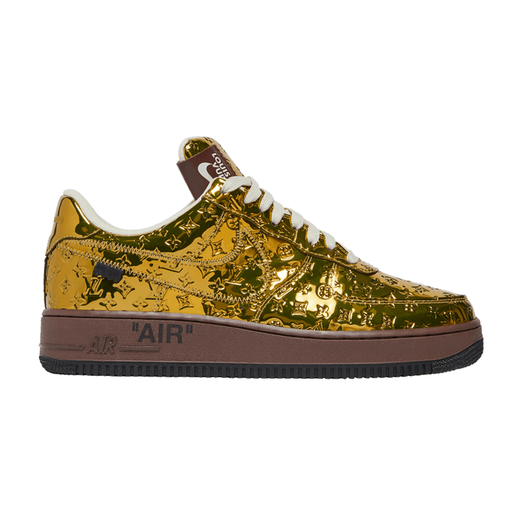 Louis Vuitton x Nike Air Force 1 Low 'Metallic Gold' — Metallic Gold/Metallic Gold/Baroque Brown/Black