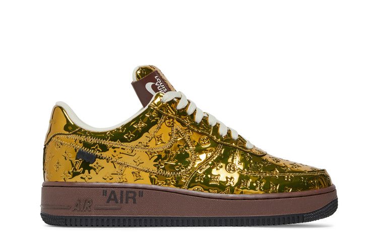 Louis Vuitton x Nike Air Force 1 Low 'Metallic Gold' — Metallic Gold/Metallic Gold/Baroque Brown/Black (2)