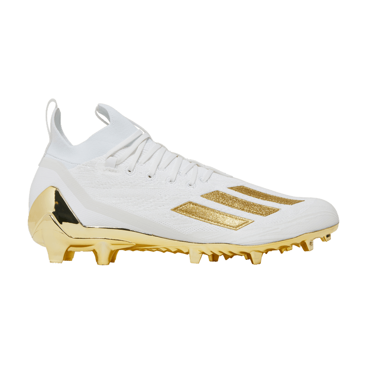 adidas Adizero Cleats Primeknit 'White Gold Metallic' — Cloud White/Gold Metallic/Cloud White