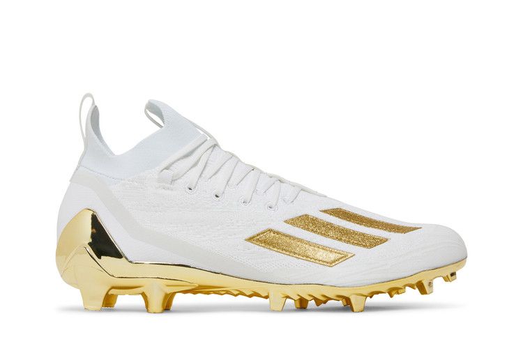 adidas Adizero Cleats Primeknit 'White Gold Metallic' — Cloud White/Gold Metallic/Cloud White