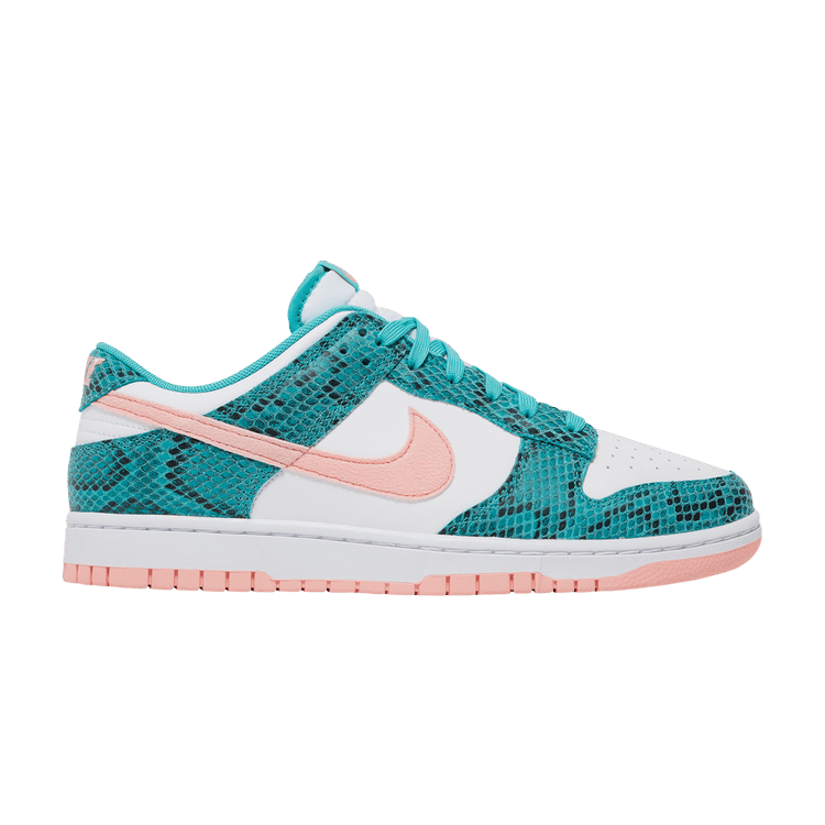 Nike Dunk Low 'Washed Teal Snakeskin' — White/Washed Teal/Bleached Coral/Black