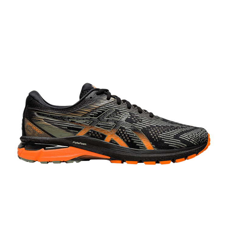 Asics GT 2000 8 Trail Wide 'Black Orange' — Black/Lichen Green