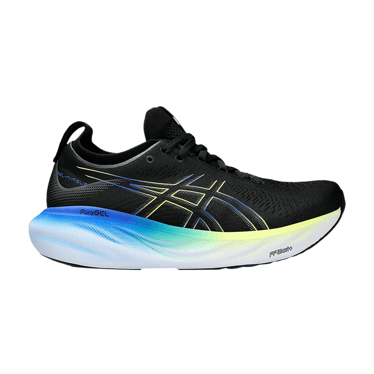 Asics Gel Nimbus 25 Wide 'Black Glow Yellow' — Black/Glow Yellow