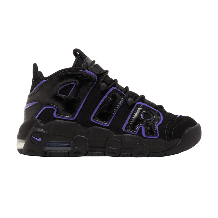 Nike Air More Uptempo GS 'Black Action Grape' — Black/White/Metallic Gold/Action Grape