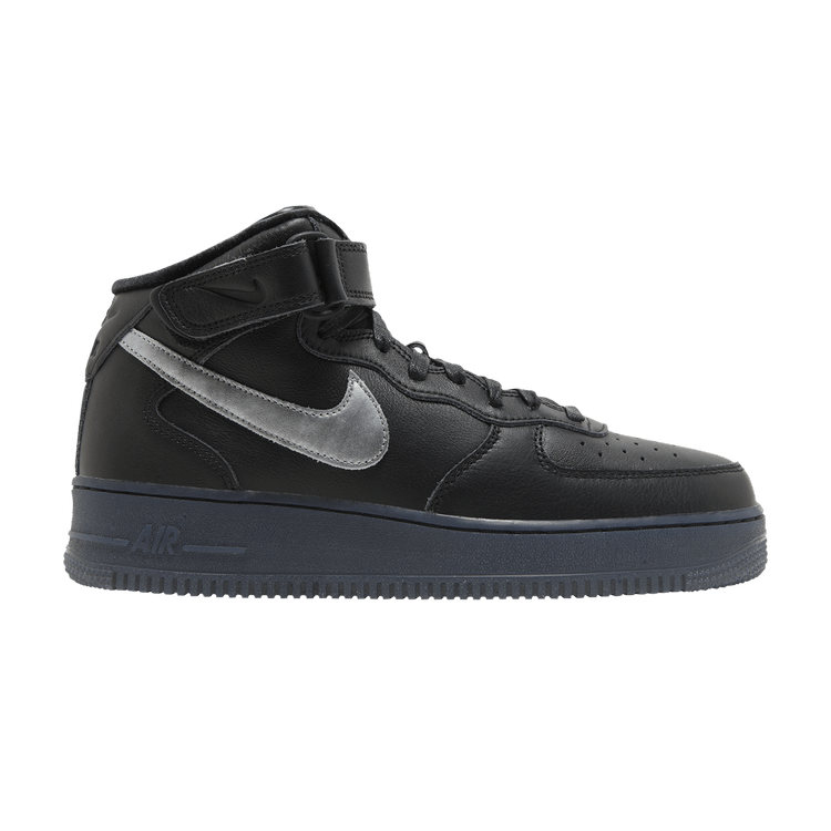 Nike Air Force 1 Mid Premium 'Black Metallic Silver' — Black/Metallic Silver/Hyper Pink/Anthracite