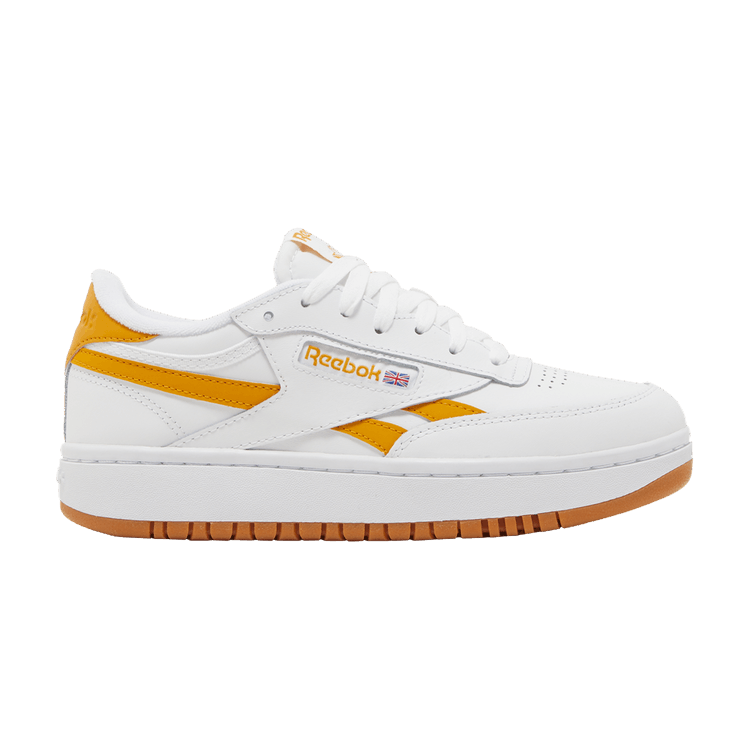 Reebok Wmns Club C Double Revenge 'White Bright Ochre' — Footwear White/Bright Ochre