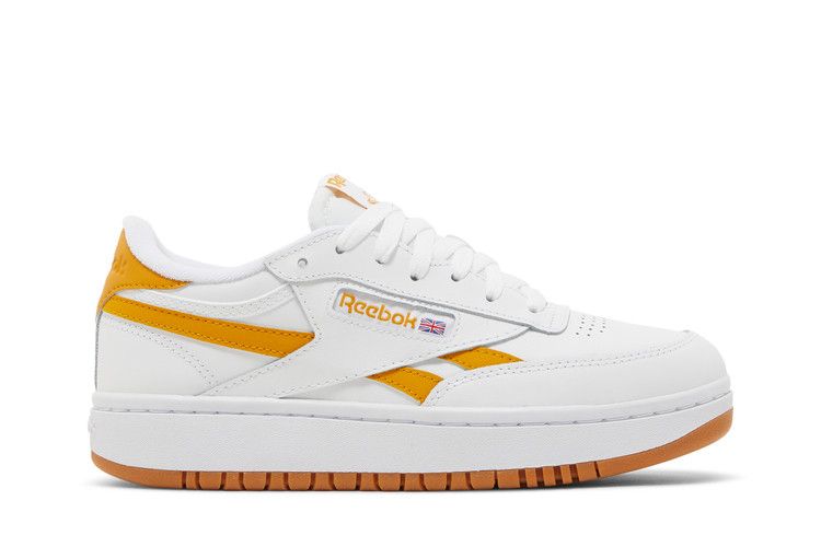 Reebok Wmns Club C Double Revenge 'White Bright Ochre' — Footwear White/Bright Ochre