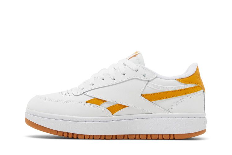 Reebok Wmns Club C Double Revenge 'White Bright Ochre' — Footwear White/Bright Ochre