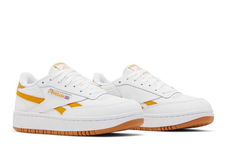 Reebok Wmns Club C Double Revenge 'White Bright Ochre' — Footwear White/Bright Ochre