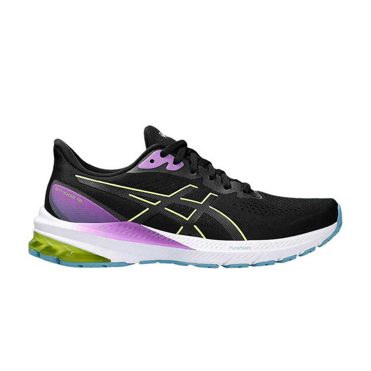 Asics Wmns GT 1000 12 'Black Grape' — Black/Glow Yellow