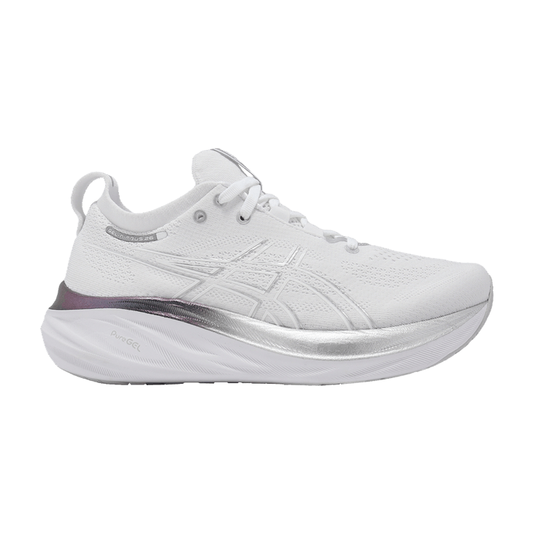 ASICS Gel Nimbus 26 Platinum 'Real White Pure Silver' — Real White/Pure Silver