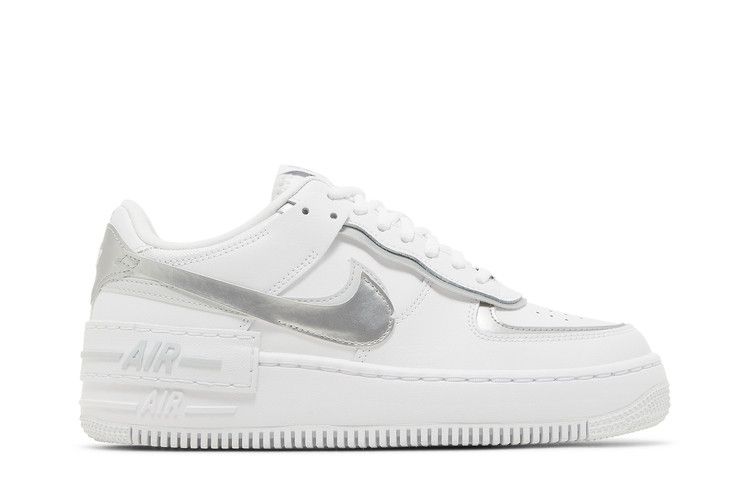 Nike Wmns Air Force 1 Shadow 'White Metallic Silver' — White/Pure Platinum/Blackened Blue/Metallic Silver (2)