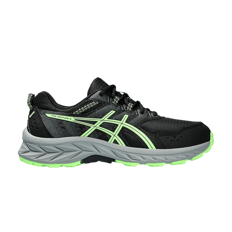 Asics Gel Venture 9 GS 'Black Illuminate Green' — Black/Illuminate Green
