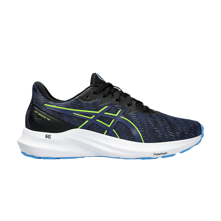 Asics GT 2000 12 GS 'Blue Expanse Neon Green' — Black/Blue Expanse