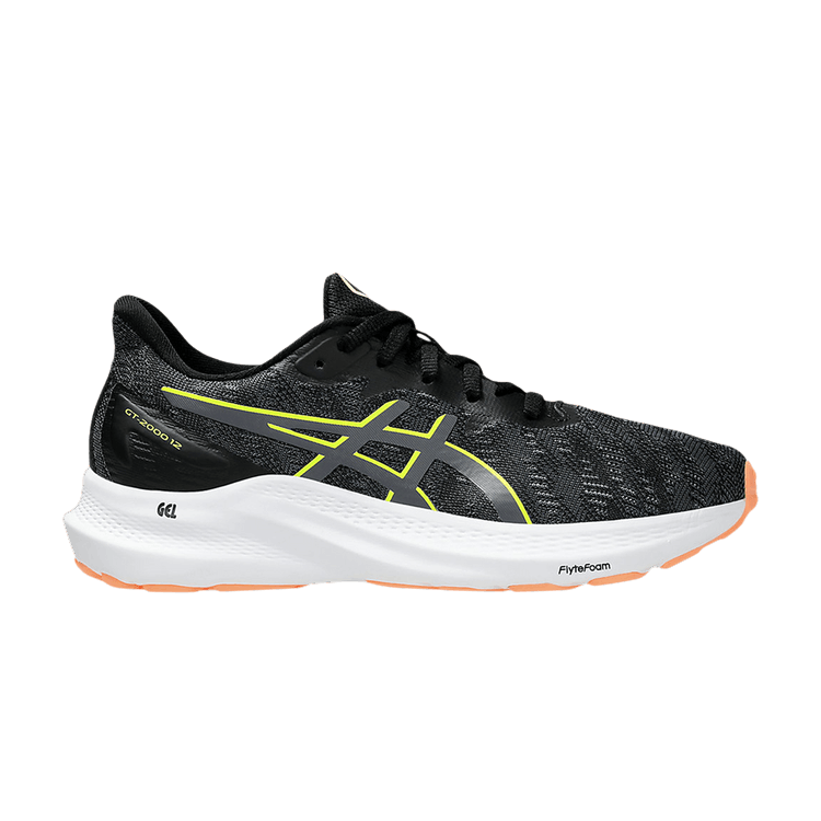Asics GT 2000 12 GS 'Black Safety Yellow' — Black/Safety Yellow