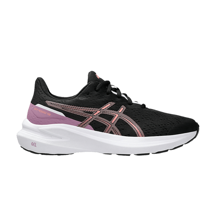 ASICS GT 1000 13 GS 'Black Sun Coral' — Black/Sun Coral