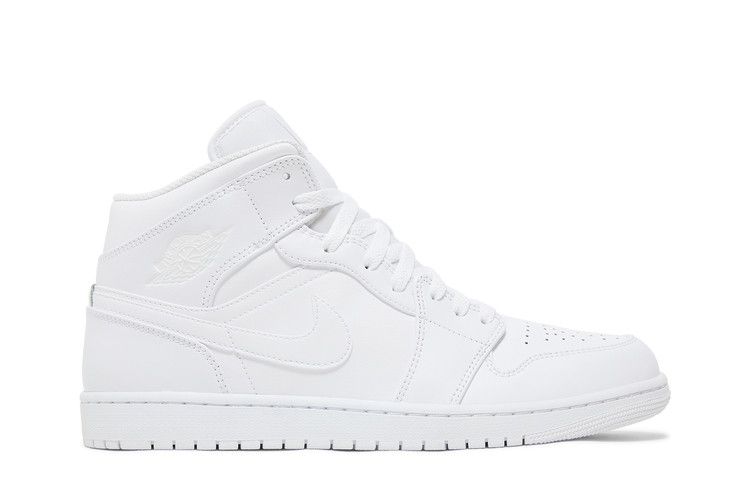 Air Jordan 1 Mid 'Triple White' — White/White/White