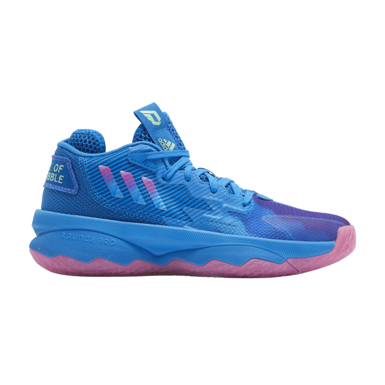 Adidas Dame 8 J 'Battle Of The Bubble' — Blue Rush/Pulse Mint/Solar Pink