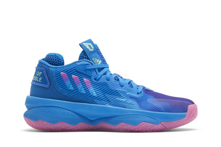 Adidas Dame 8 J 'Battle Of The Bubble' — Blue Rush/Pulse Mint/Solar Pink