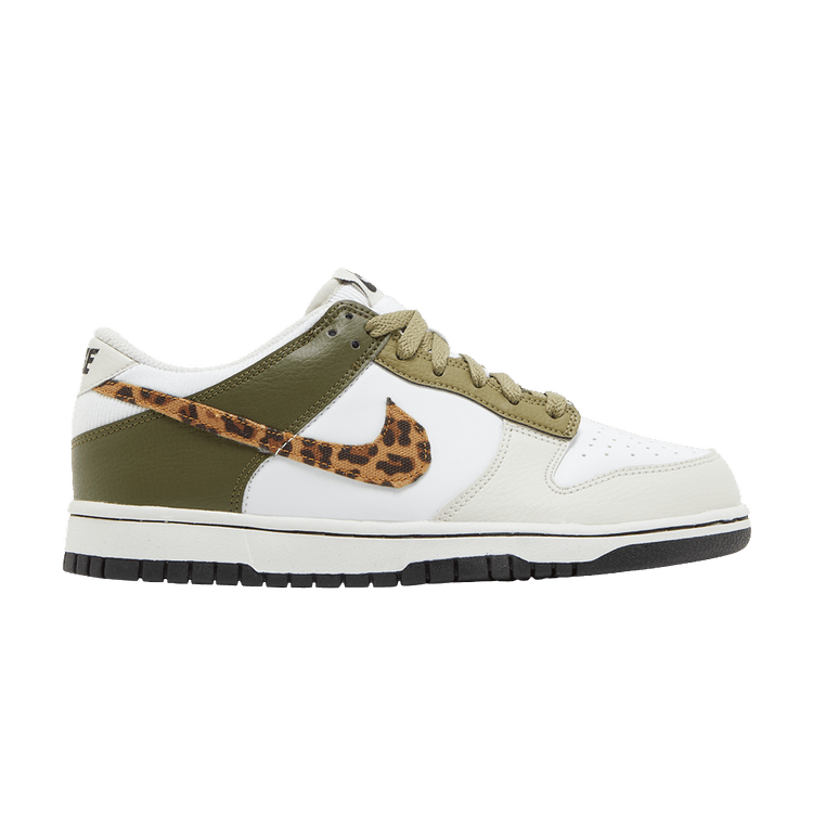 Nike Dunk Low GS 'Leopard' — White/Coconut Milk/Rough Green/Black