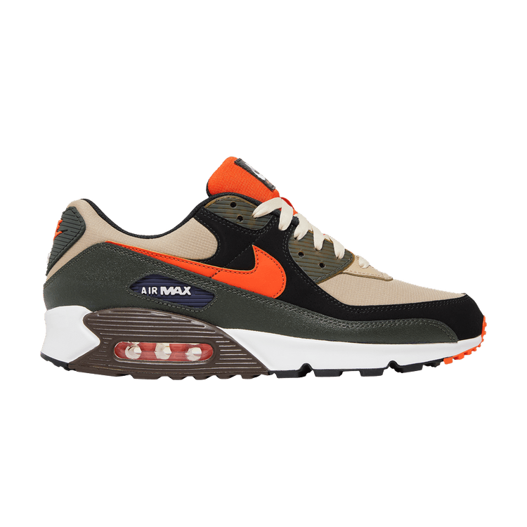 Nike Air Max 90 'Tweed Dark Army' — Tweed/Dark Army/Black/Orange Blaze