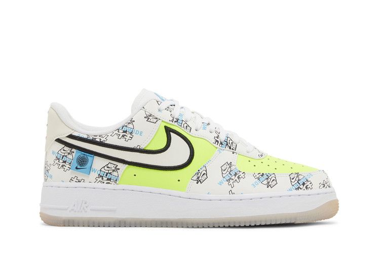 Nike Air Force 1 '07 LV8 'Worldwide Pack - Katakana' — White/White/Black/Volt/Blue Fury (2)
