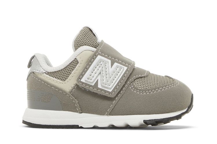 New Balance 574 New-B Hook &amp; Loop Toddler 'Rain Cloud Silver Metallic' — Rain Cloud/Silver Metallic