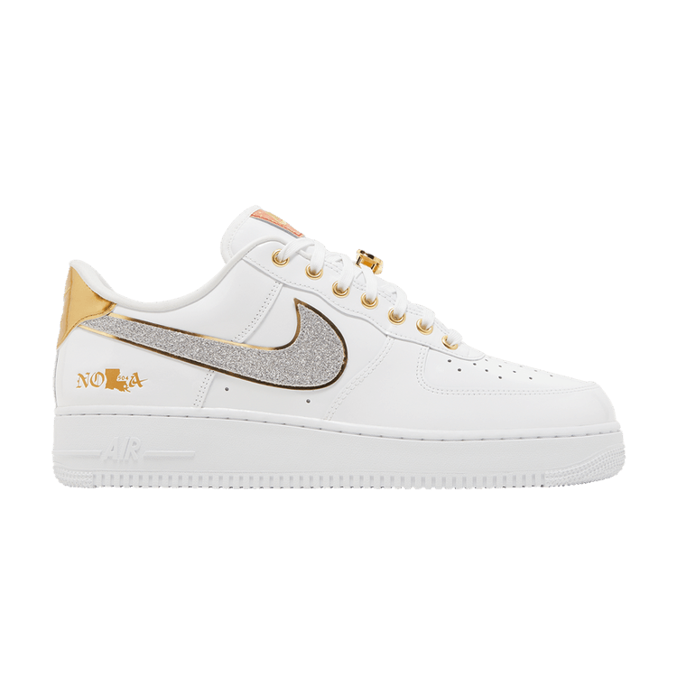 Nike Air Force 1 Low 'NOLA' — White/Multi-Color/Metallic Gold/University Red