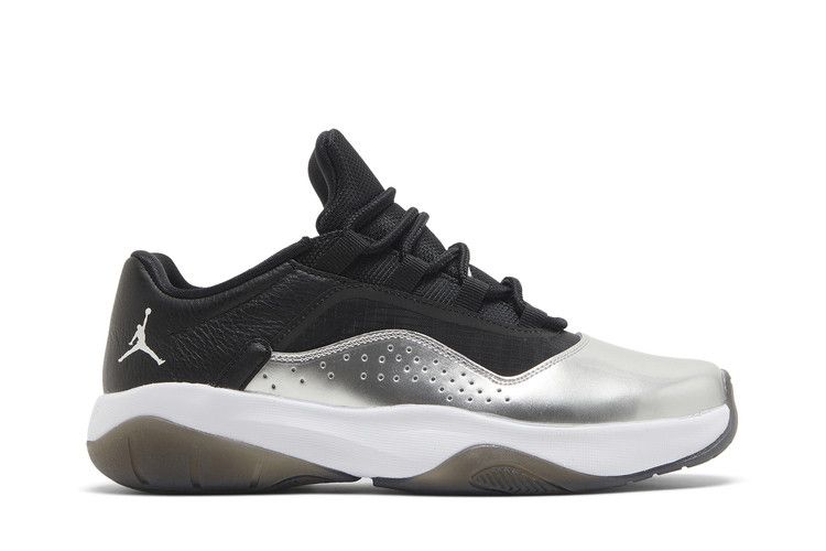 Wmns Air Jordan 11 CMFT Low 'Silver Toe' — Black/White/Sail/Metallic Silver