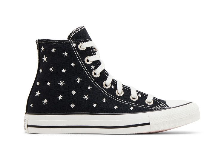 Converse Wmns Chuck Taylor All Star High 'Embroidered Stars' — Black/Egret/Vintage White