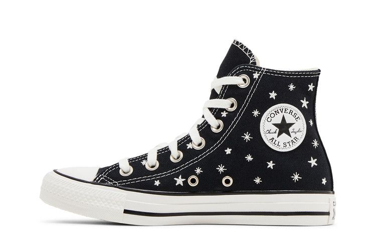 Converse Wmns Chuck Taylor All Star High 'Embroidered Stars' — Black/Egret/Vintage White
