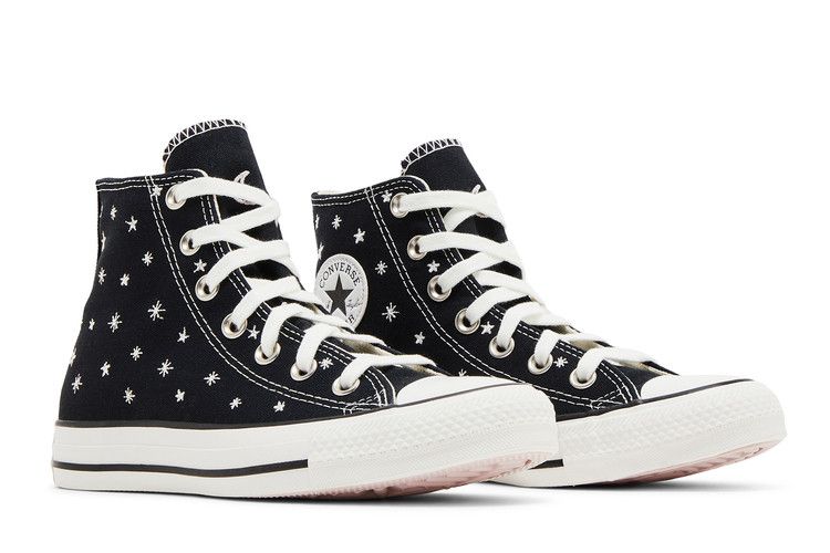 Converse Wmns Chuck Taylor All Star High 'Embroidered Stars' — Black/Egret/Vintage White