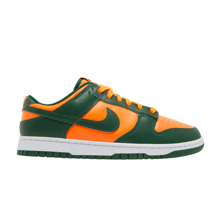 Nike Dunk Low 'Miami Hurricanes' — Gorge Green/White/Total Orange/Gorge Green