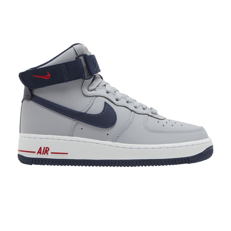Nike Wmns Air Force 1 High 'New England Patriots' — Wolf Grey/College Navy/University Red/White