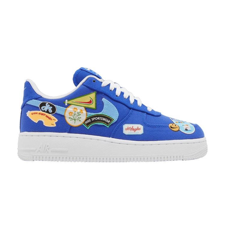 Nike Air Force 1 '07 'Patched Up - Los Angeles' — Racer Blue/University Blue/White