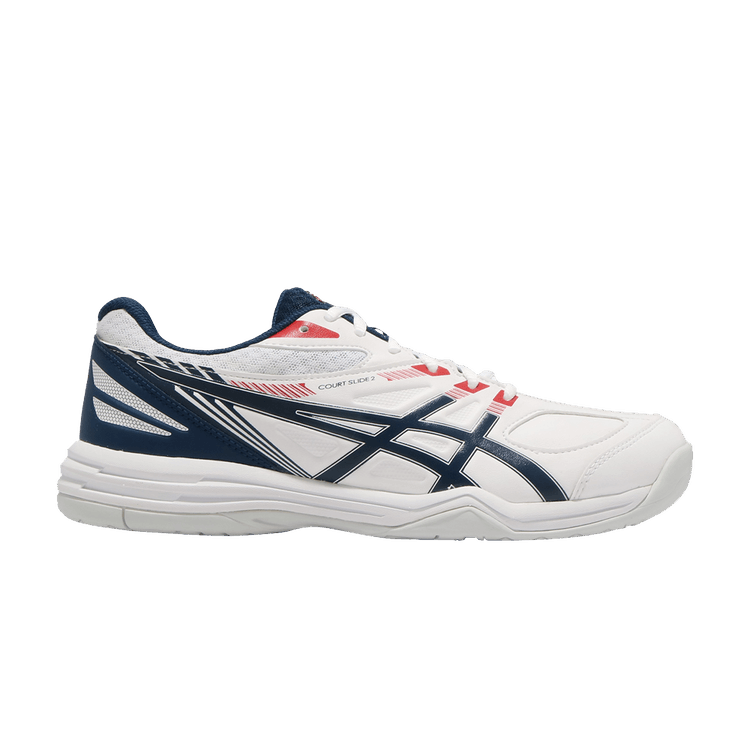 Asics Court Slide 2 'White Mako Blue' — White/Mako Blue