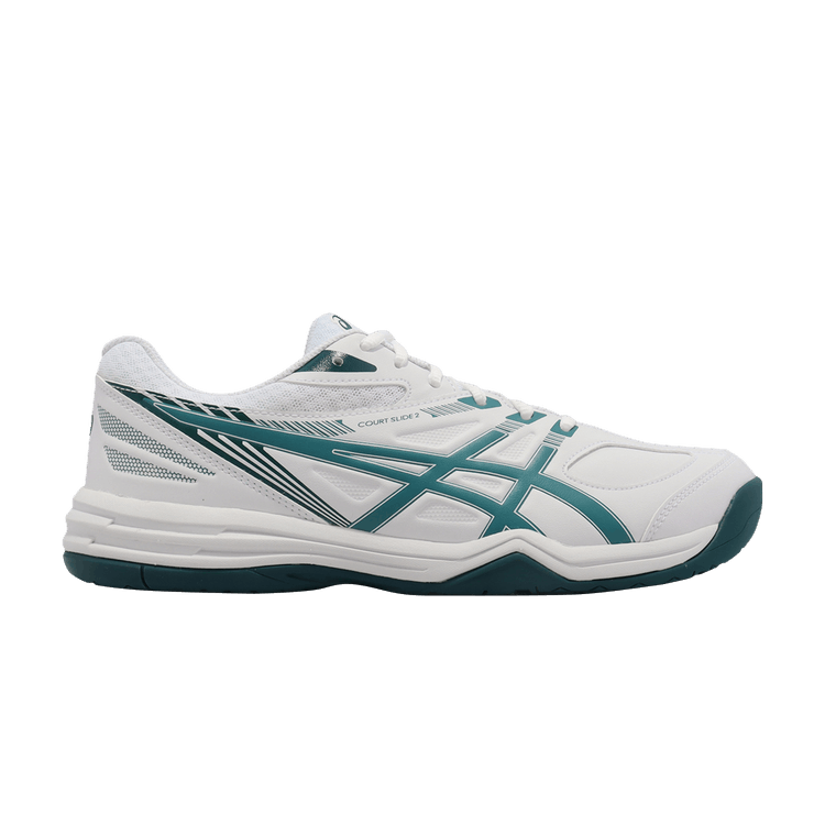 Asics Court Slide 2 'White Velvet Pine' — White/Velvet Pine