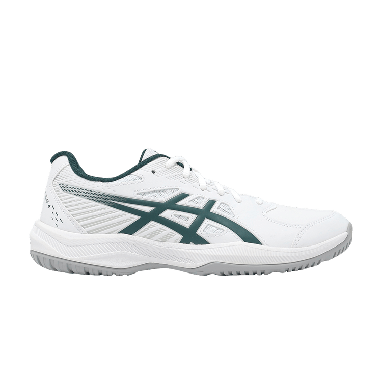 Asics Court Slide 4 'White Saxon Green' — White/Tuna Blue