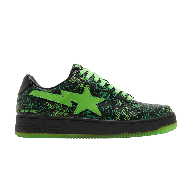 Razer x Bapesta Low M2 'Neon Camo' — Green