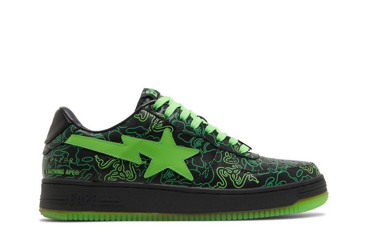 Razer x Bapesta Low M2 'Neon Camo' — Green