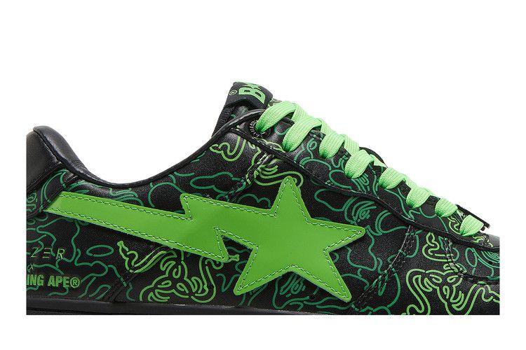 Razer x Bapesta Low M2 'Neon Camo' — Green